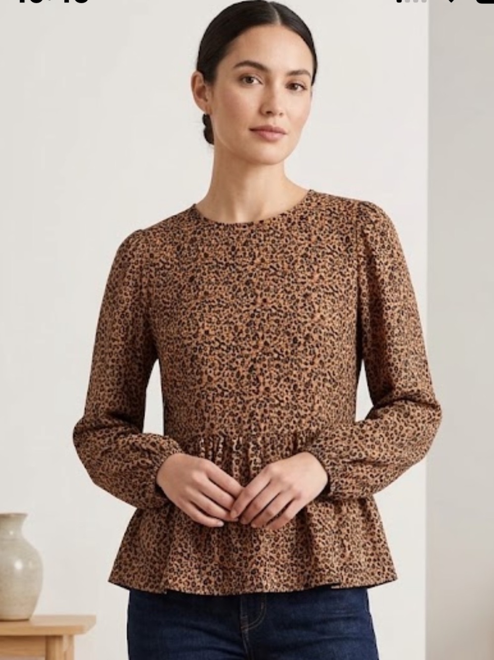 Tuckernuck Pomander Place Carlotta Leopard Print Peplum Top XXL
X